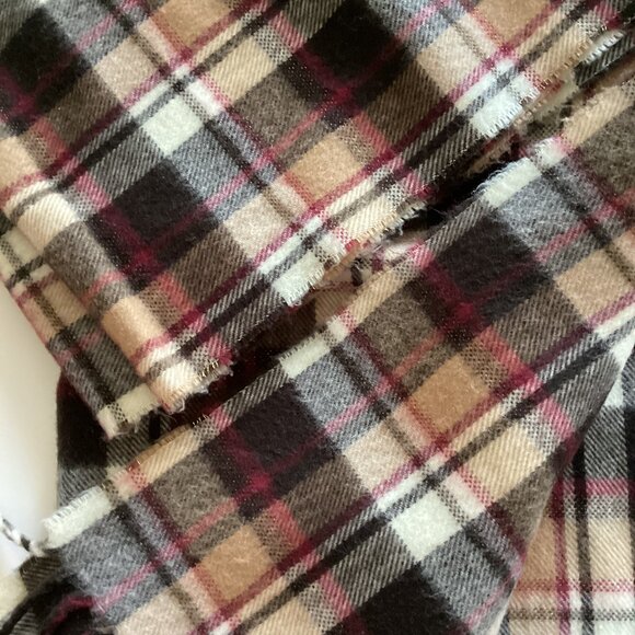 Brown Shawl Wrap Blanket With Fringe Traditional Scarf Neutral Tone Warm Winter - Picture 4 of 4